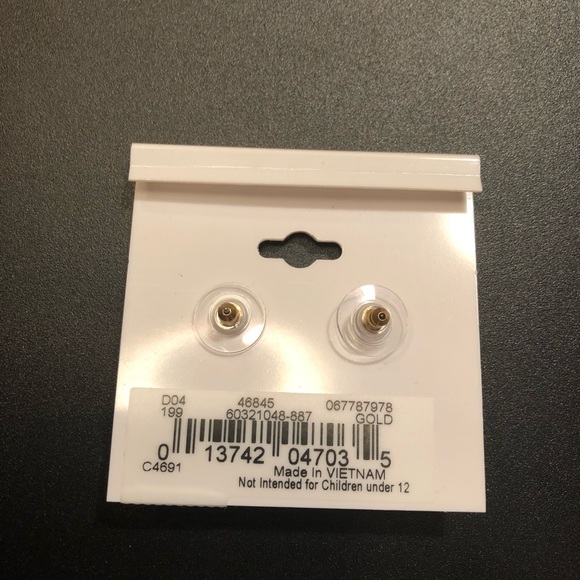 Gloria Vanderbilt Gold Stud Earrings - Picture 2 of 2